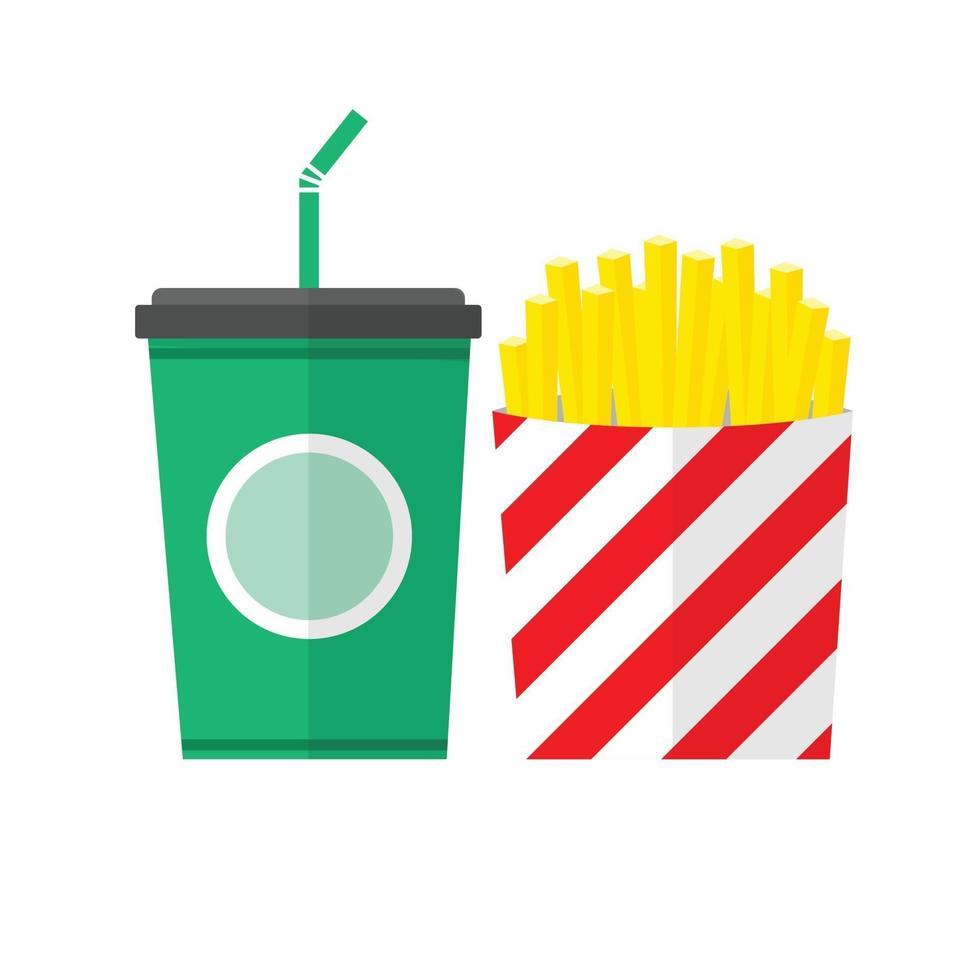 frites en frisdranken. vector illustratie