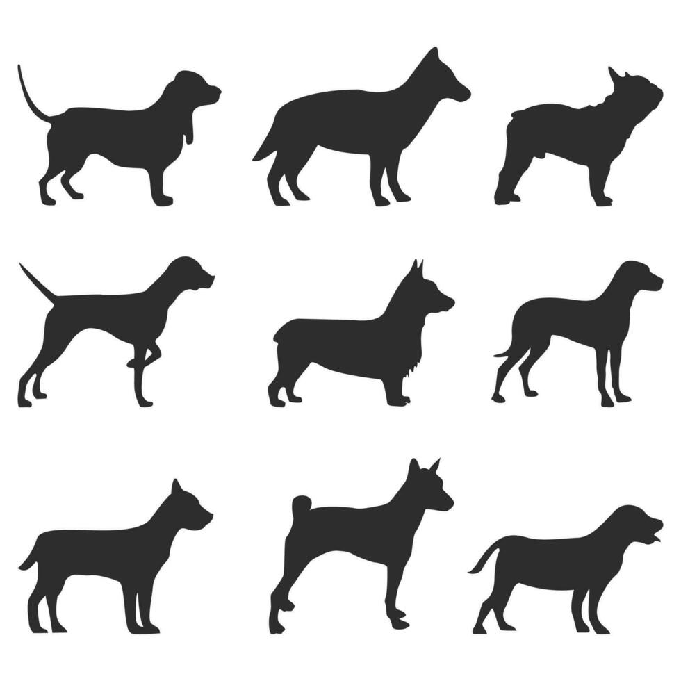 reeks van vector silhouetten van honden