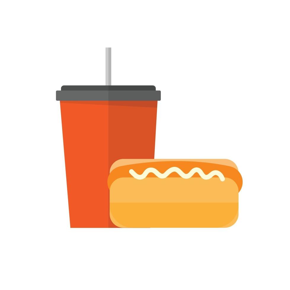 sandwich en frisdrank. vector illustratie