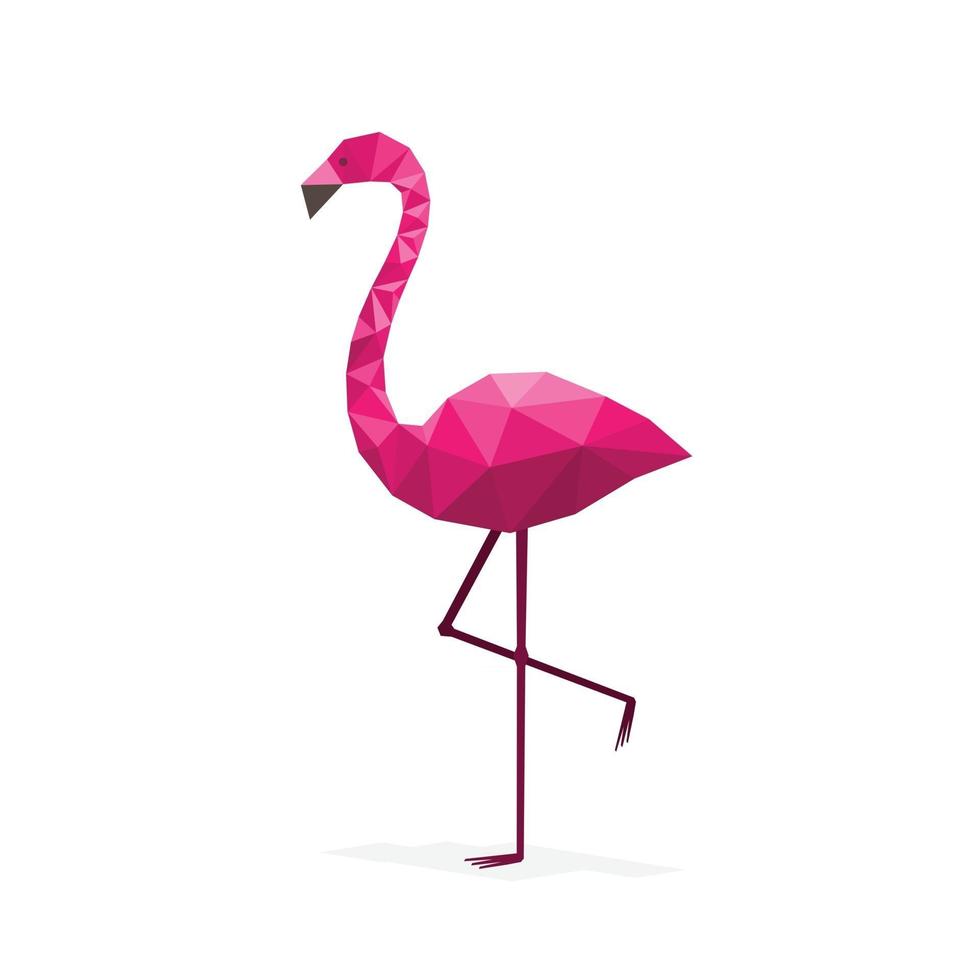 flamingo. laag poly. vector illustratie