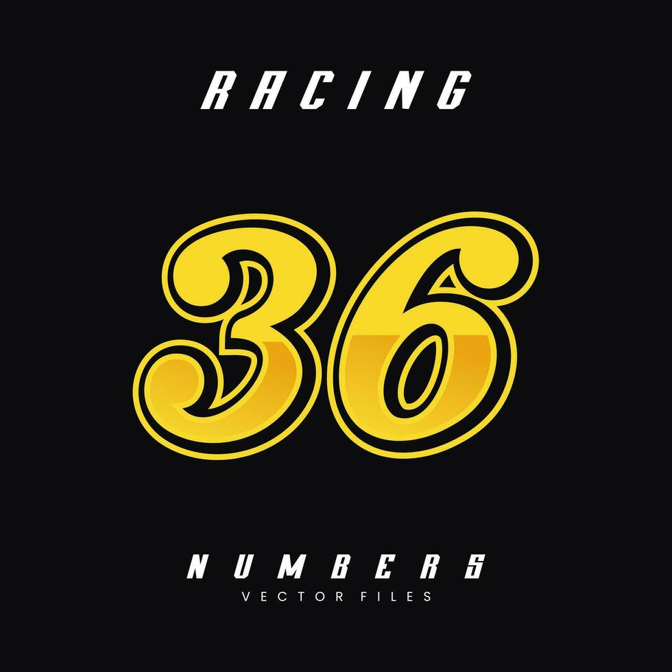 racing aantal 36 vector ontwerp sjabloon