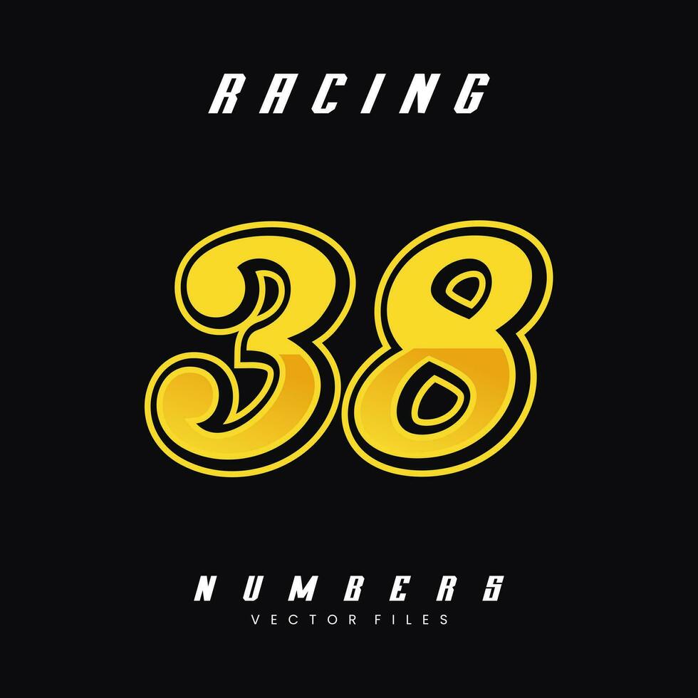 racing aantal 38 vector ontwerp sjabloon