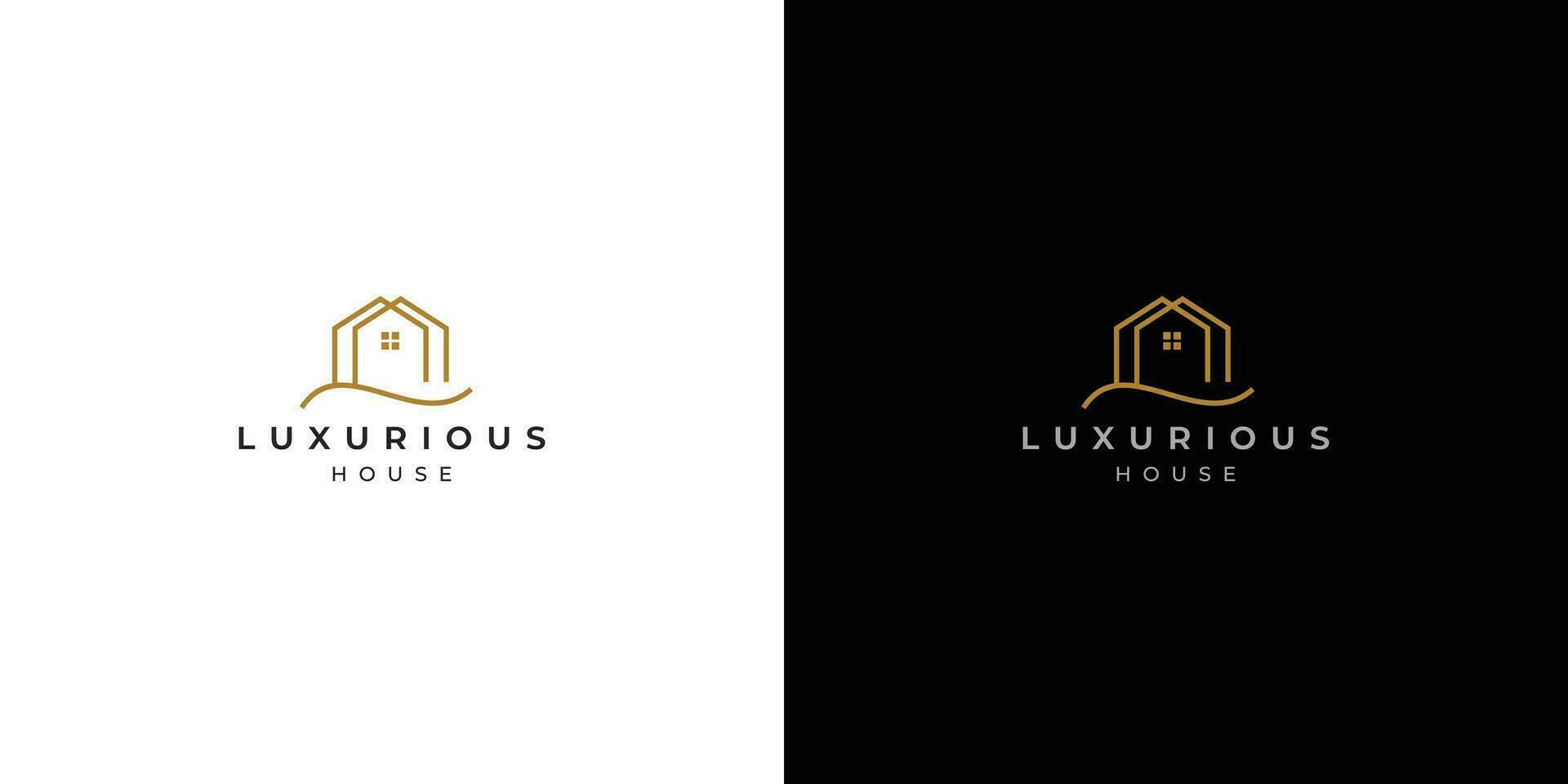 luxe huis en elegant huis logo ontwerp vrij vector