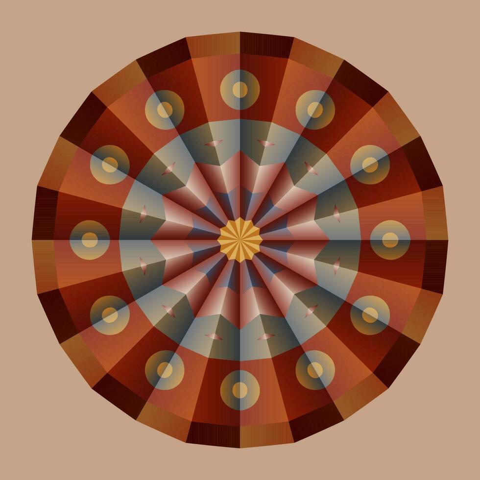 deze is een veelhoekige patroon. deze is een bruin meetkundig mandala. Aziatisch bloemen patroon. vector