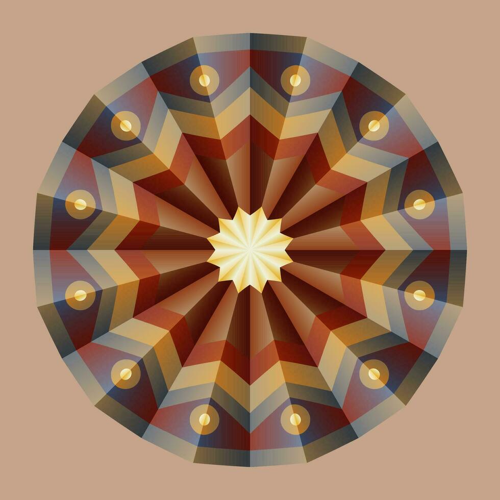 deze is een veelhoekige patroon. deze is een bruin meetkundig mandala. Aziatisch bloemen patroon. vector