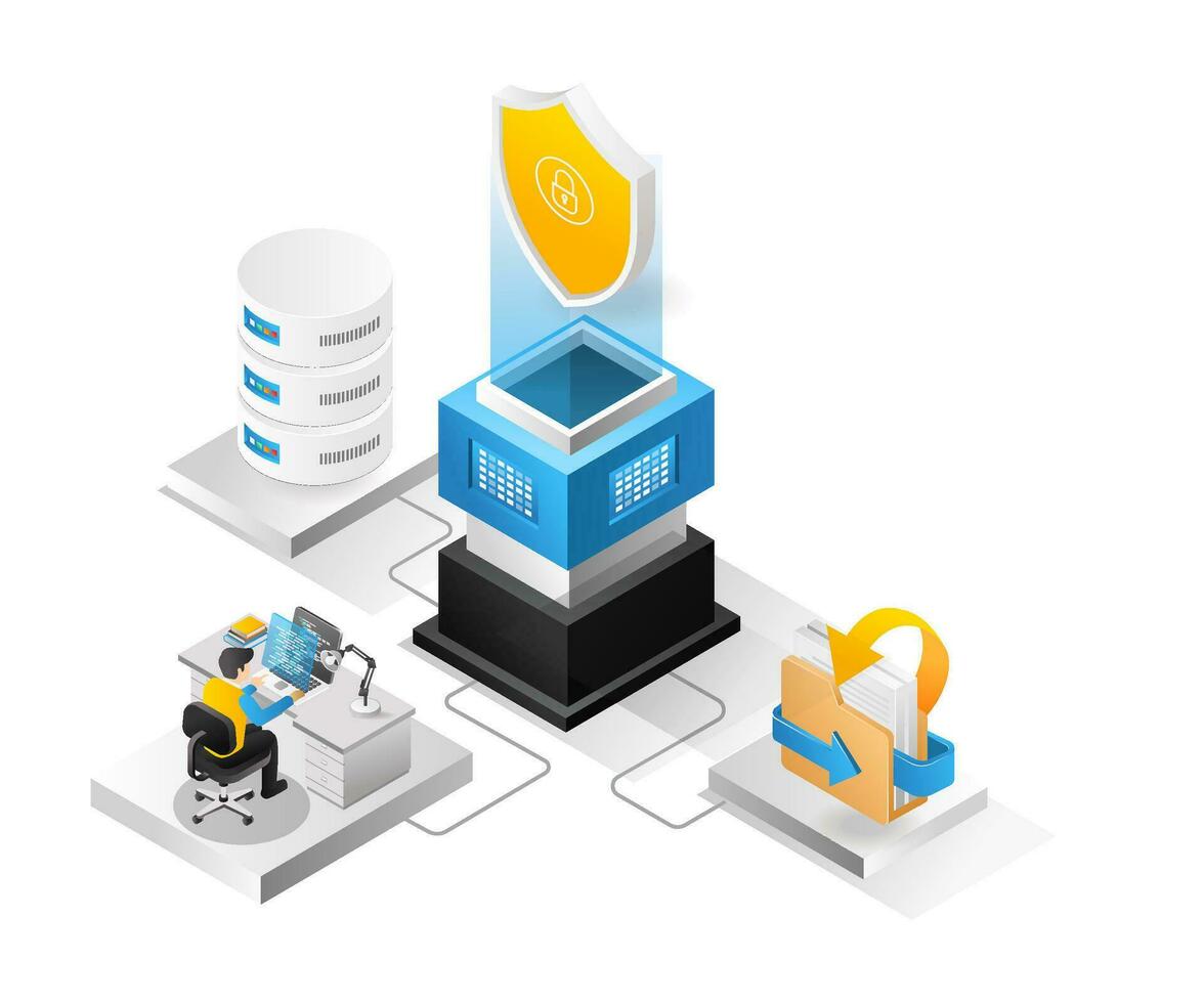 veiligheid databank programmeur vector