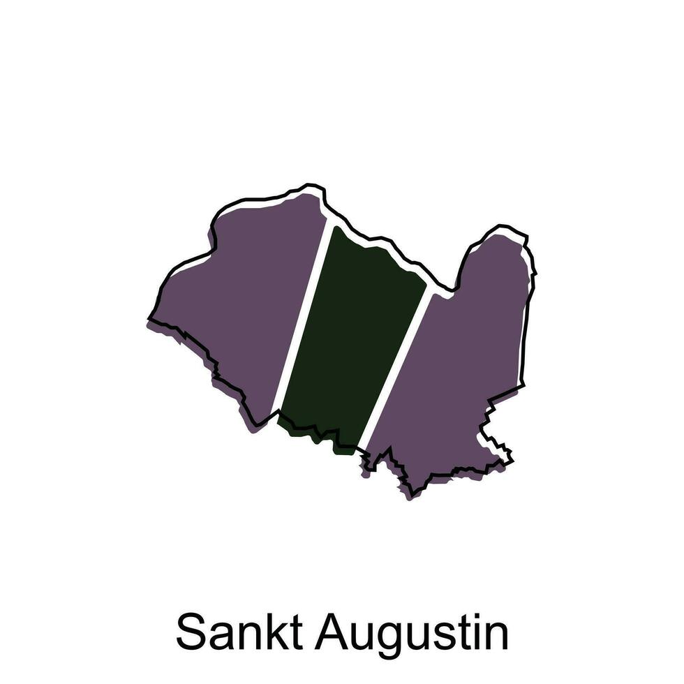kaart van Sankt augustus stad. vector kaart van de Duitse land. vector illustratie ontwerp sjabloon