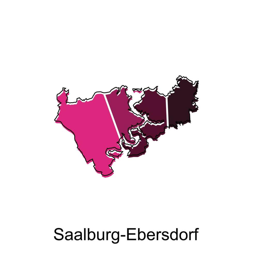 vector kaart van Saalburg ebersdorf kleurrijk modern schets ontwerp, wereld kaart land vector illustratie ontwerp sjabloon