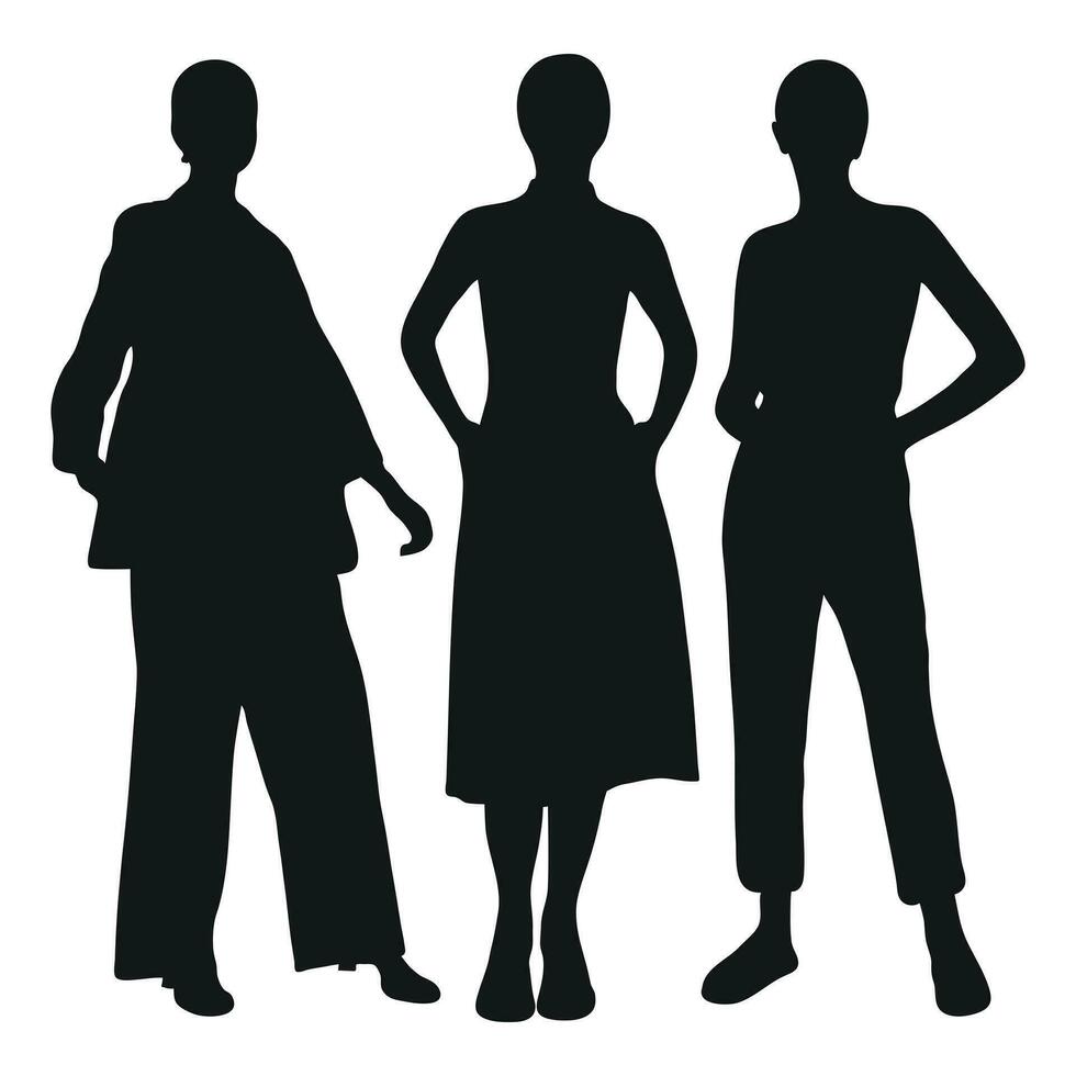 beeld van vrouw silhouetten. vrouw, vrouw, meisje, deerntje, dame, meisje vector