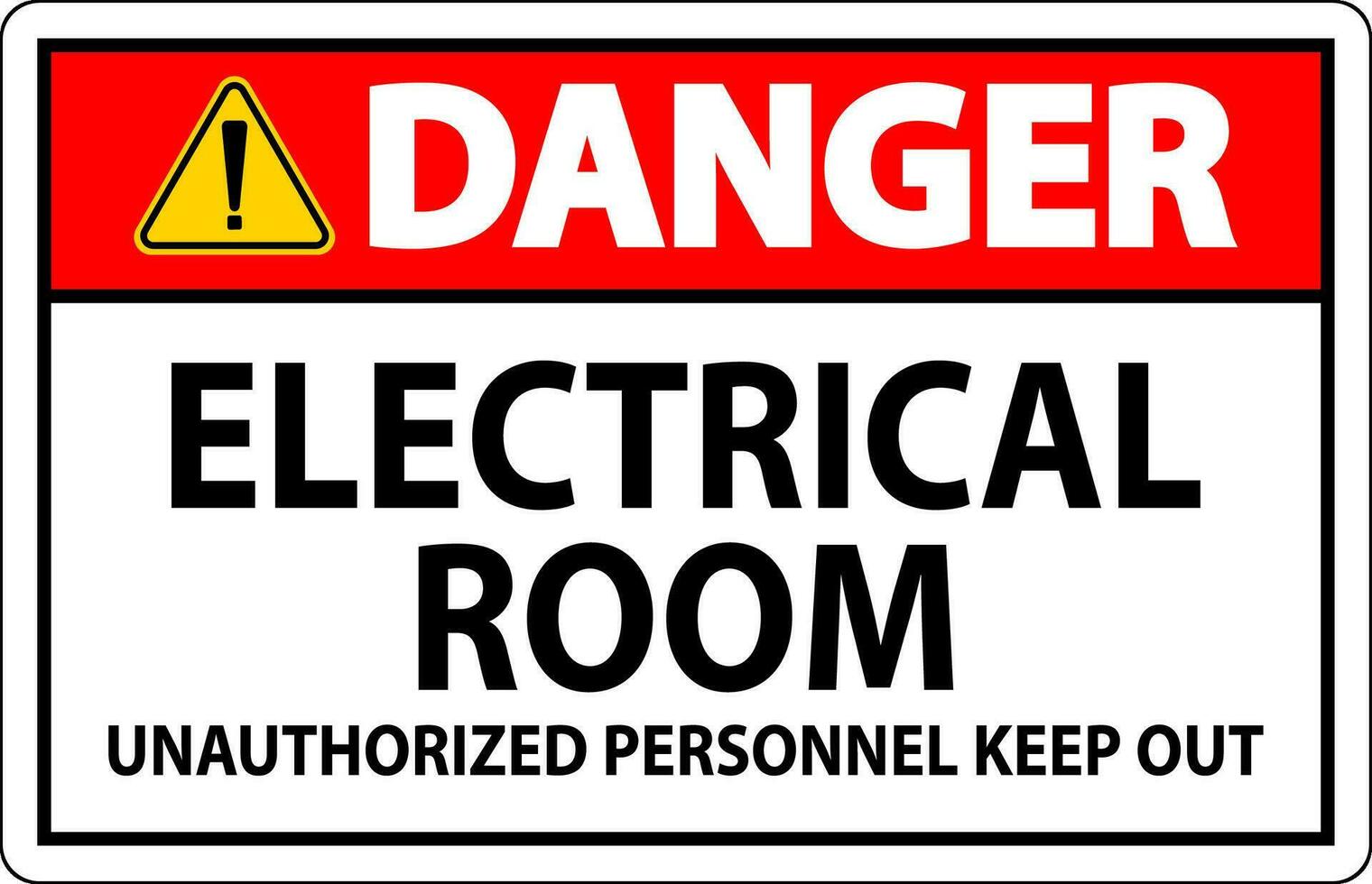 Gevaar teken elektrisch kamer - ongeautoriseerd personeel houden uit vector