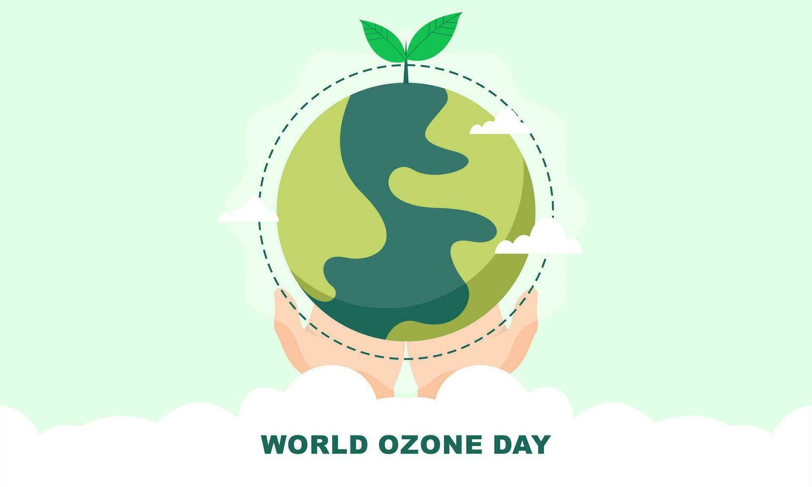 hand- getrokken wereld ozon dag achtergrond vector