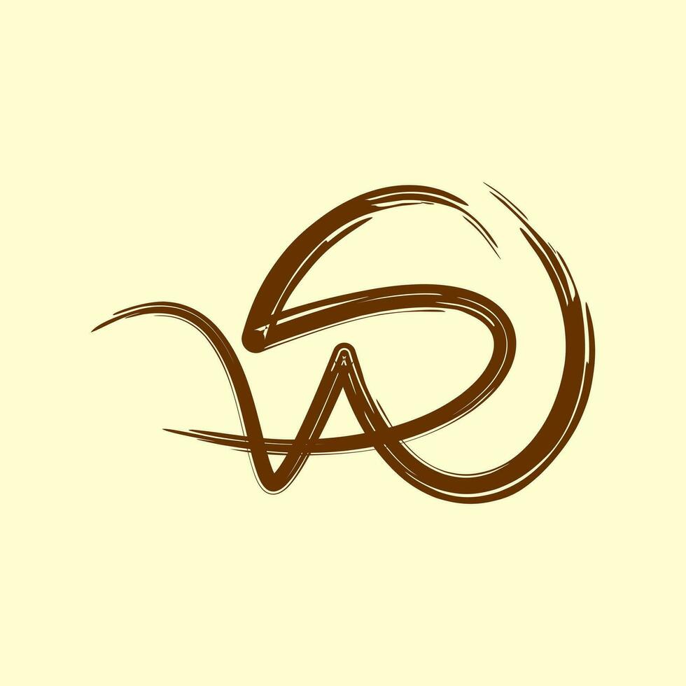 ws brief verf borstel icoon logo ontwerp sjabloon. vector