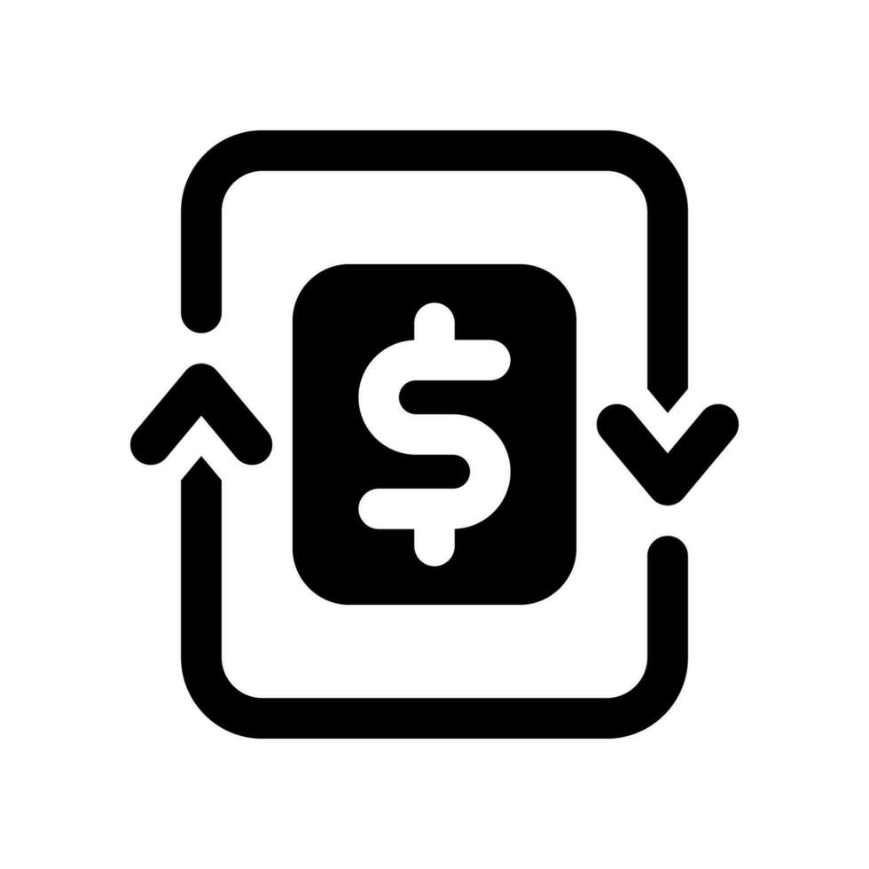 geld stromen glyph icoon. vector icoon voor uw website, mobiel, presentatie, en logo ontwerp.