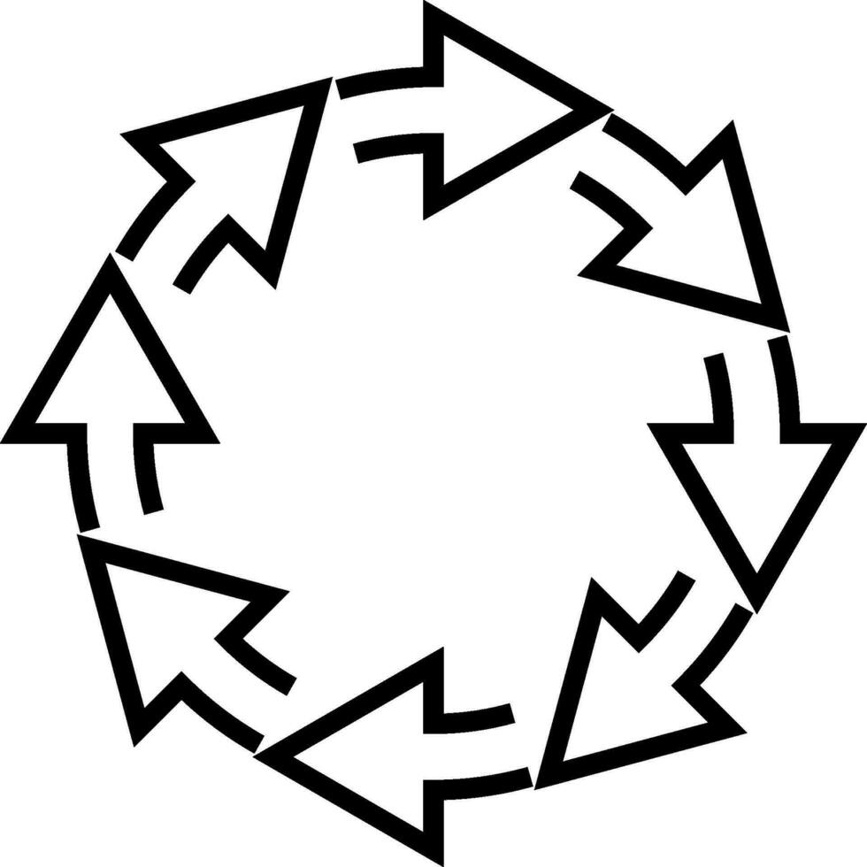 teken herladen vernieuwen icoon spinnen 8 pijlen cirkel hernieuwbaar bijwerken vector
