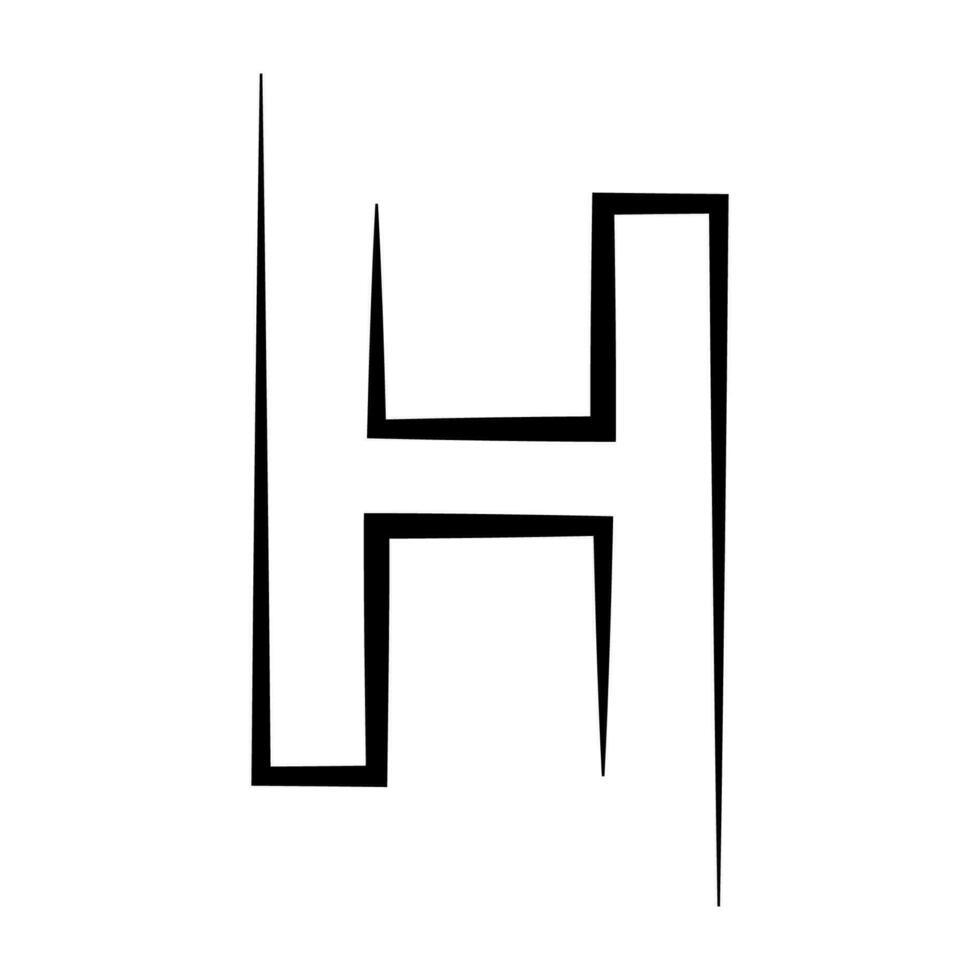 h logo studio, brief h ontwerp icoon, logotype technologie doopvont vector