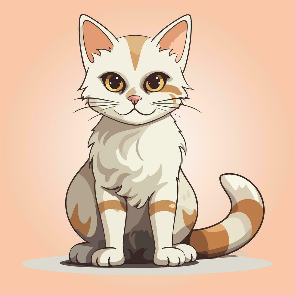 kawaii schattig kat tekenfilm tekens vector geïsoleerd illustratie