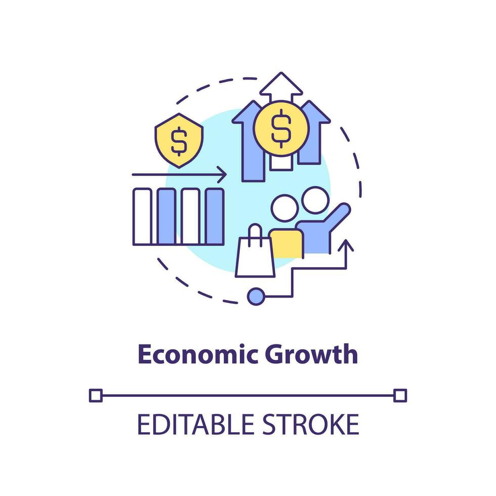 economisch groei concept icoon. financieel stabiliteit. verzekering beleid voordeel abstract idee dun lijn illustratie. geïsoleerd schets tekening. bewerkbare beroerte vector