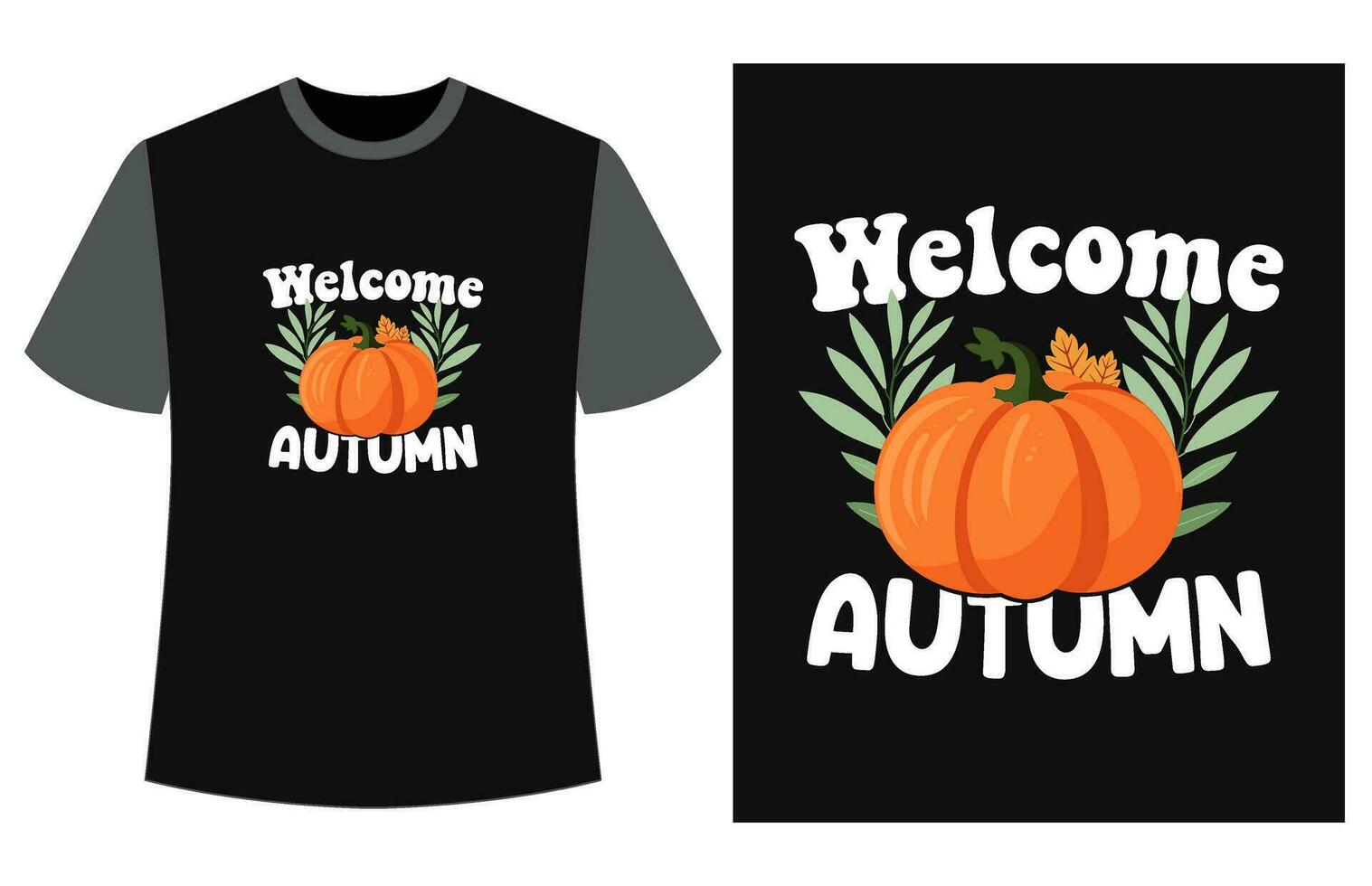herfst t-shirt ontwerp vector illustratie, vallen t-shirt, herfst pompoen t-shirt