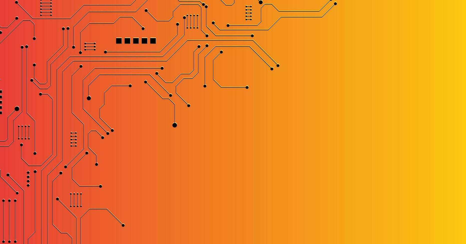 stroomkring bord technologie Aan geel achtergrond. vector