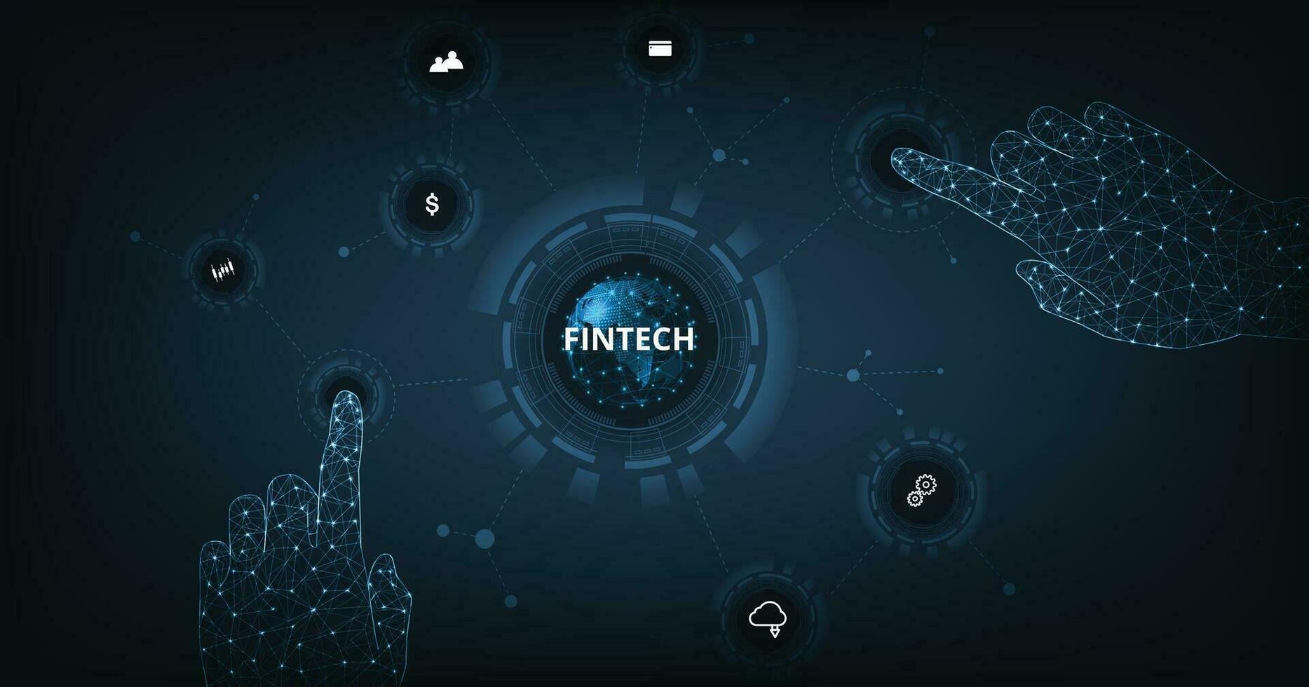 concept van financieel technologie, bankieren en geld transactie. vector