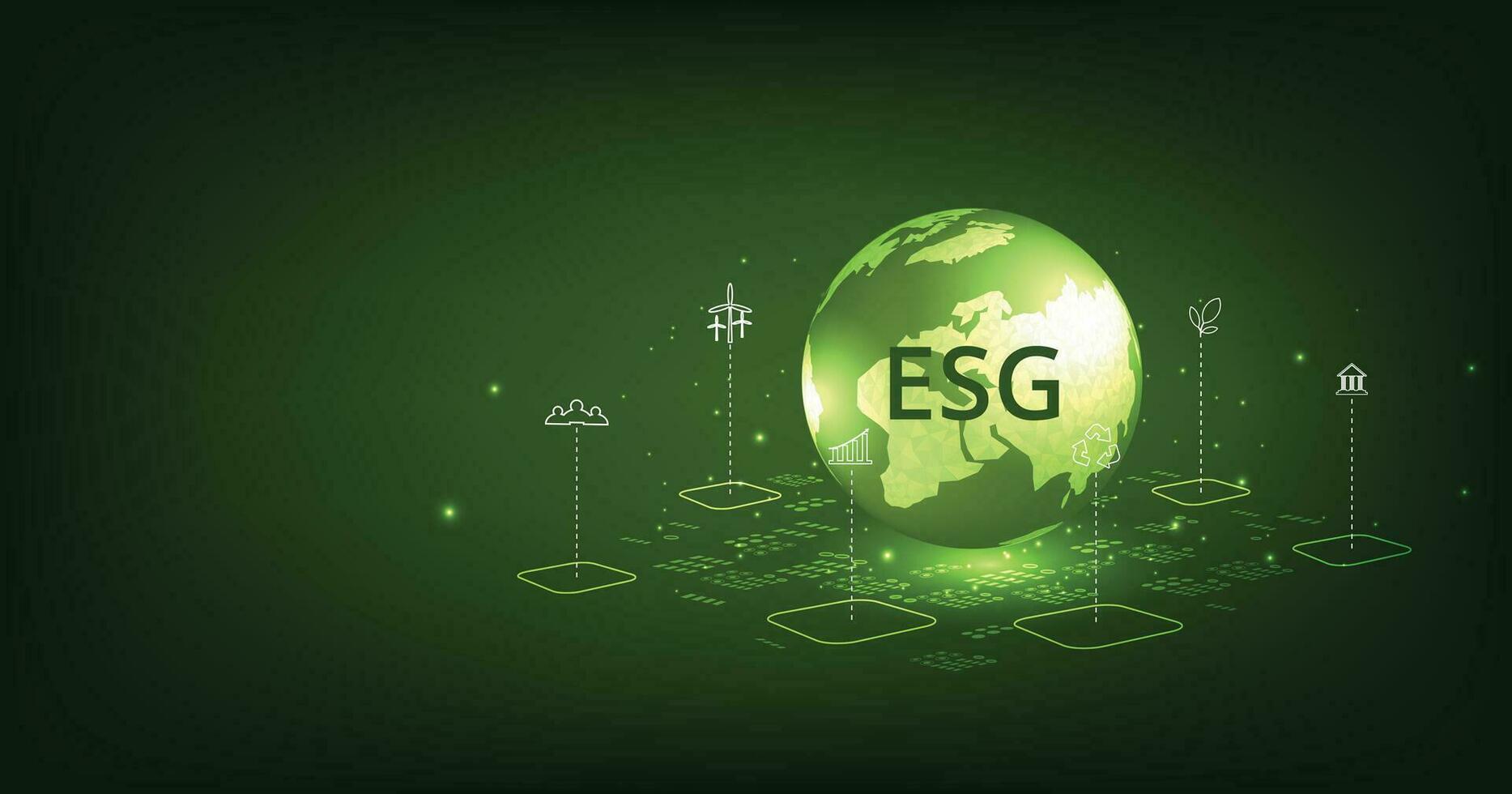 milieu sociaal en bestuur esg concept. vector