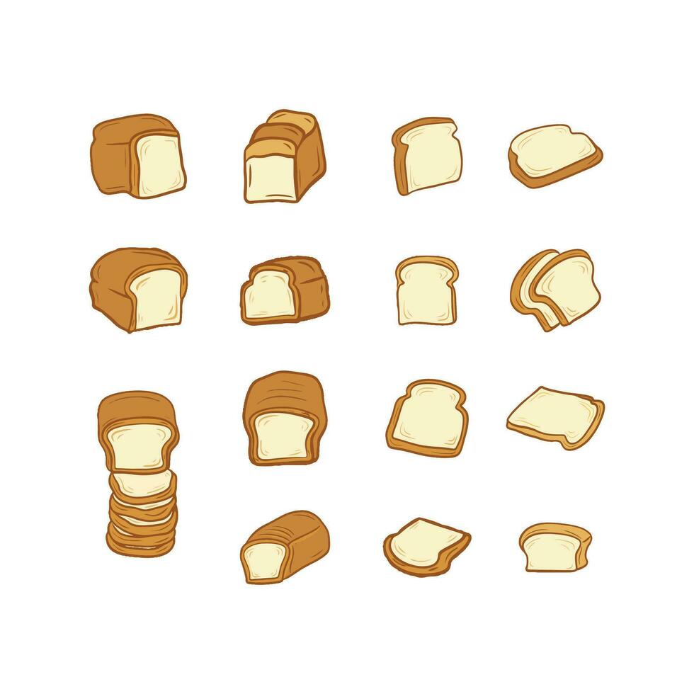 reeks van wit brood illustratie vector