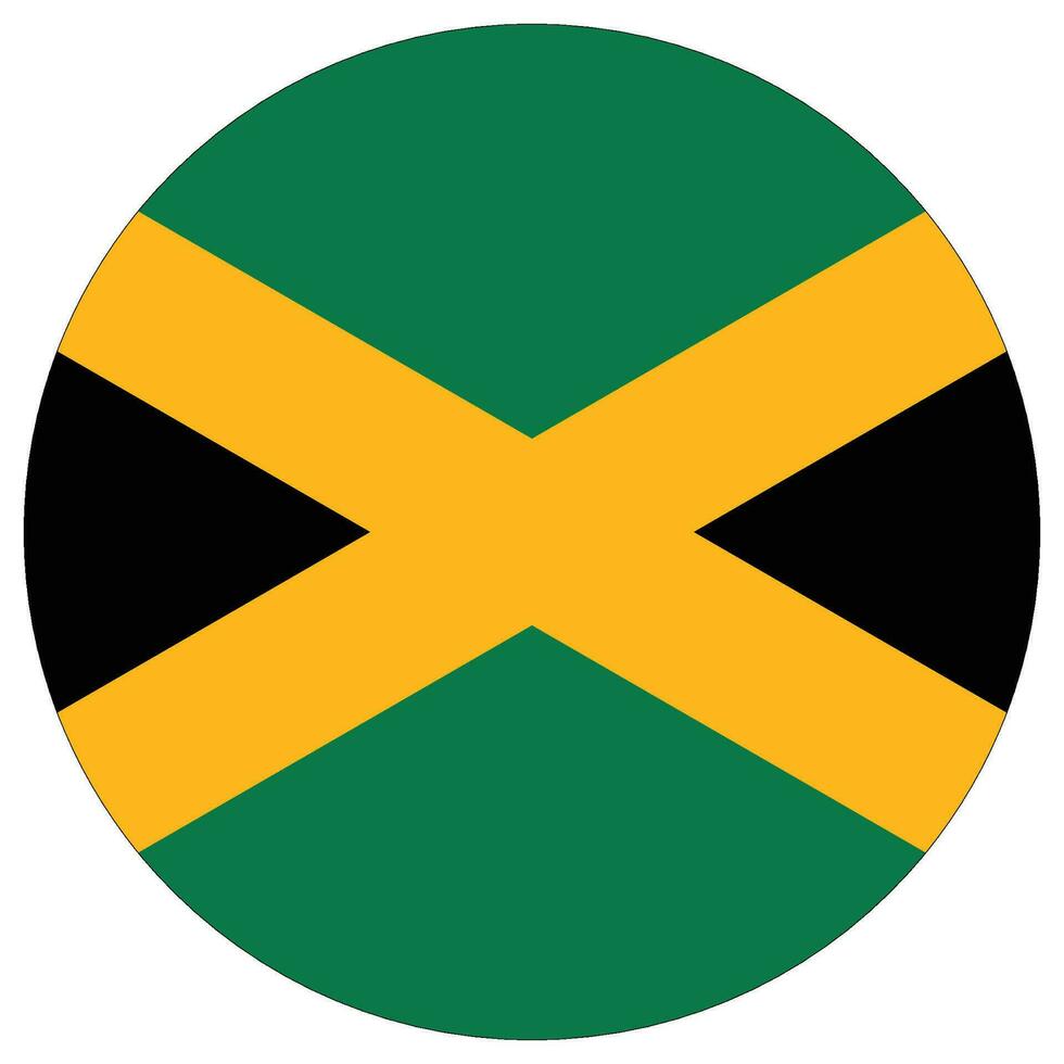 Jamaica vlag cirkel vorm geven aan. vlag van Jamaica ronde vorm vector