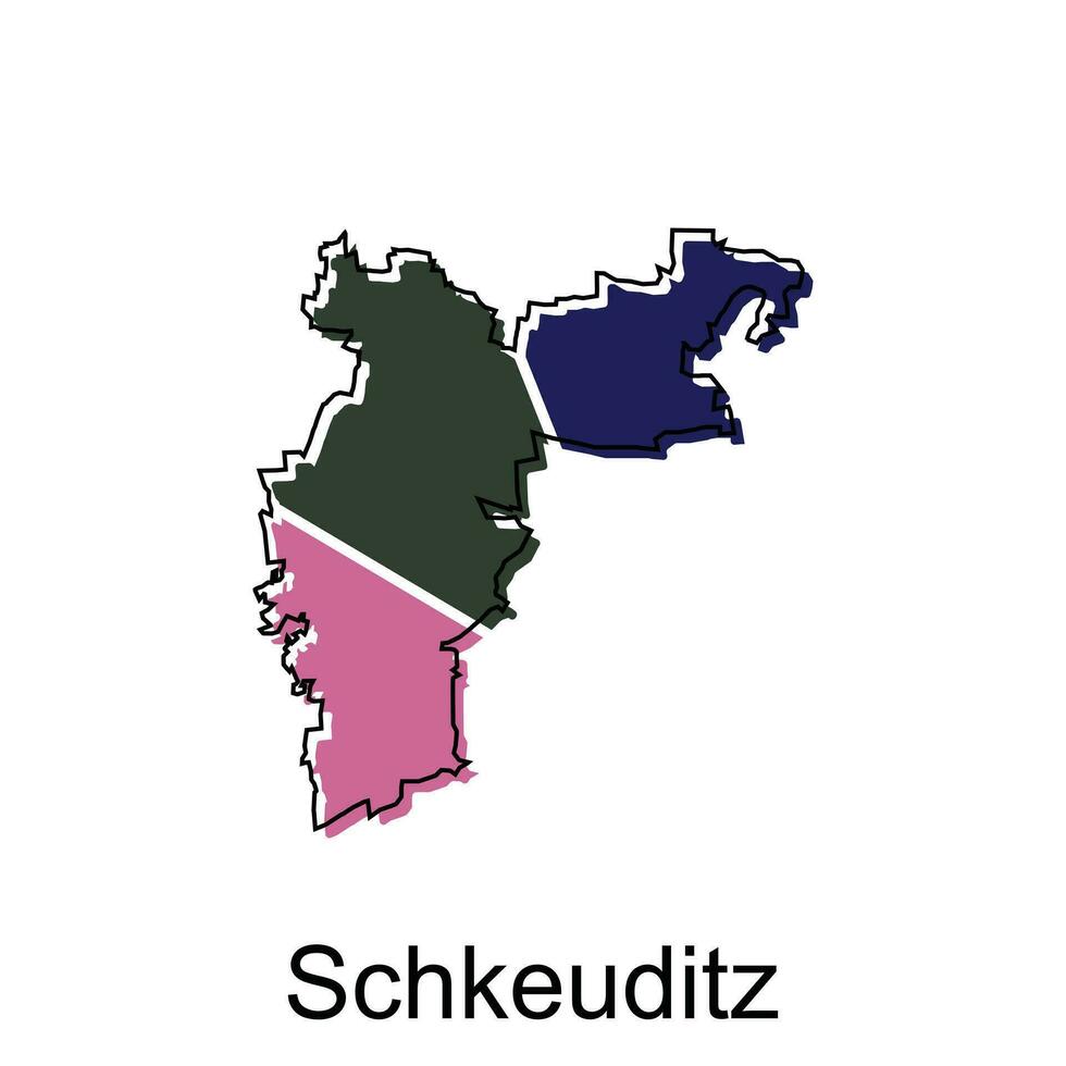 kaart van schkeuditz stad. vector kaart van de Duitse land. vector illustratie ontwerp sjabloon