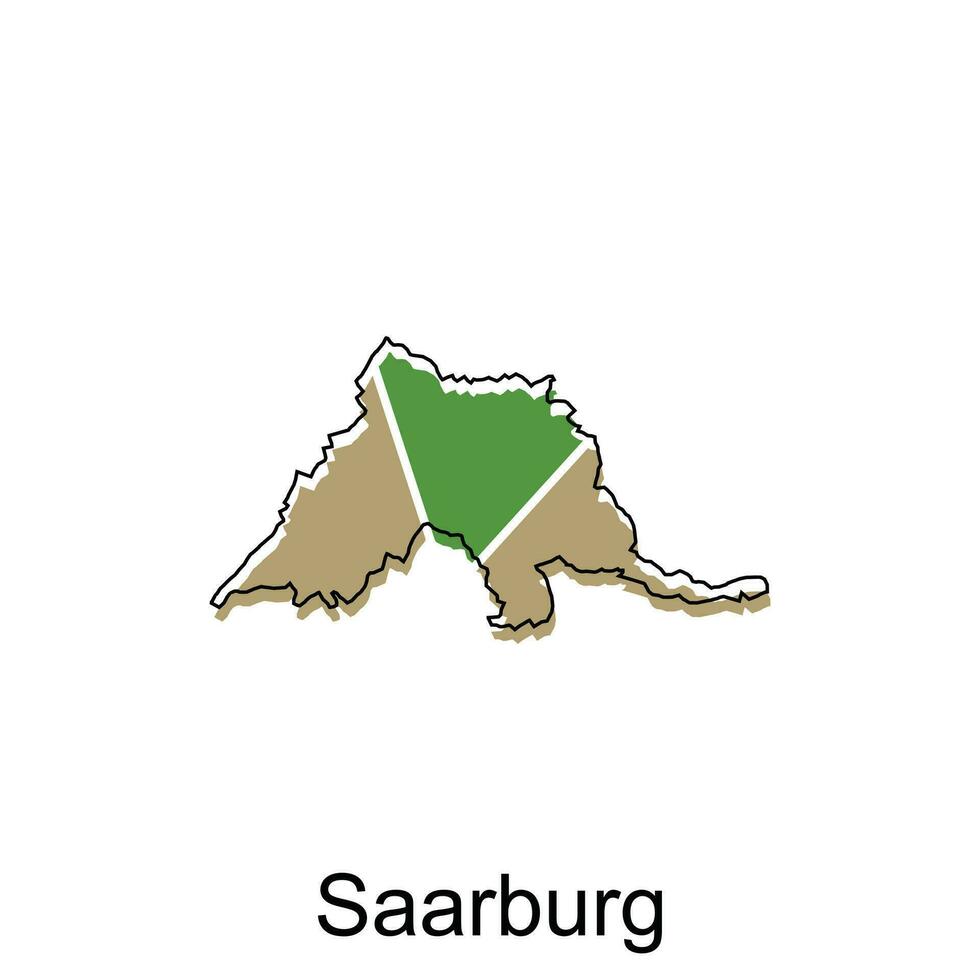 saarburg stad kaart illustratie. vereenvoudigd kaart van Duitsland land vector ontwerp sjabloon