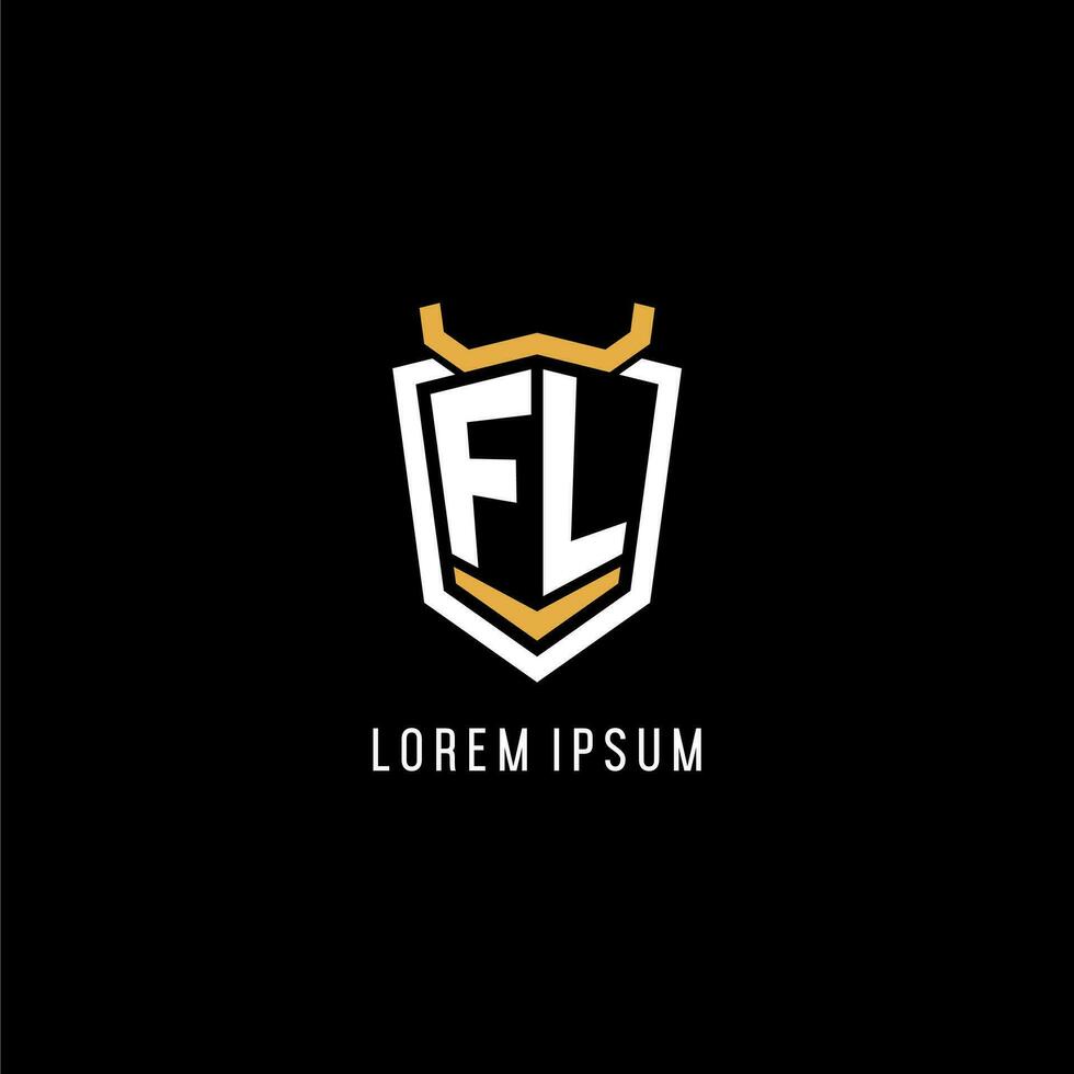 eerste fl meetkundig schild esport logo monogram ontwerp stijl vector