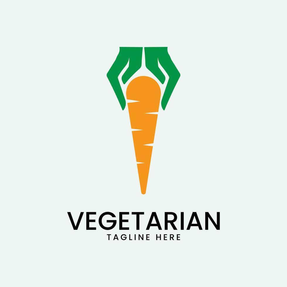 vegetarisch wortel logo vector illustratie ontwerp