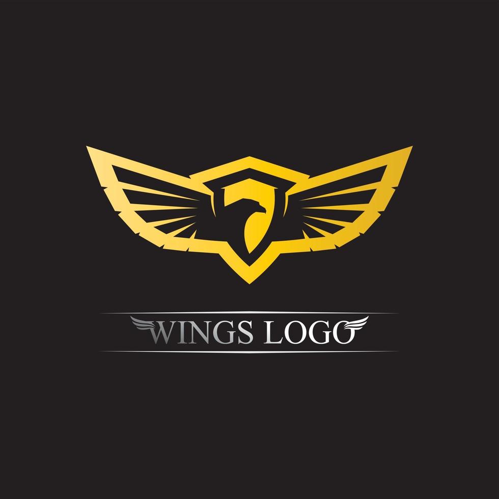 zwart gouden vleugellogo symbool voor een professionele ontwerper vector