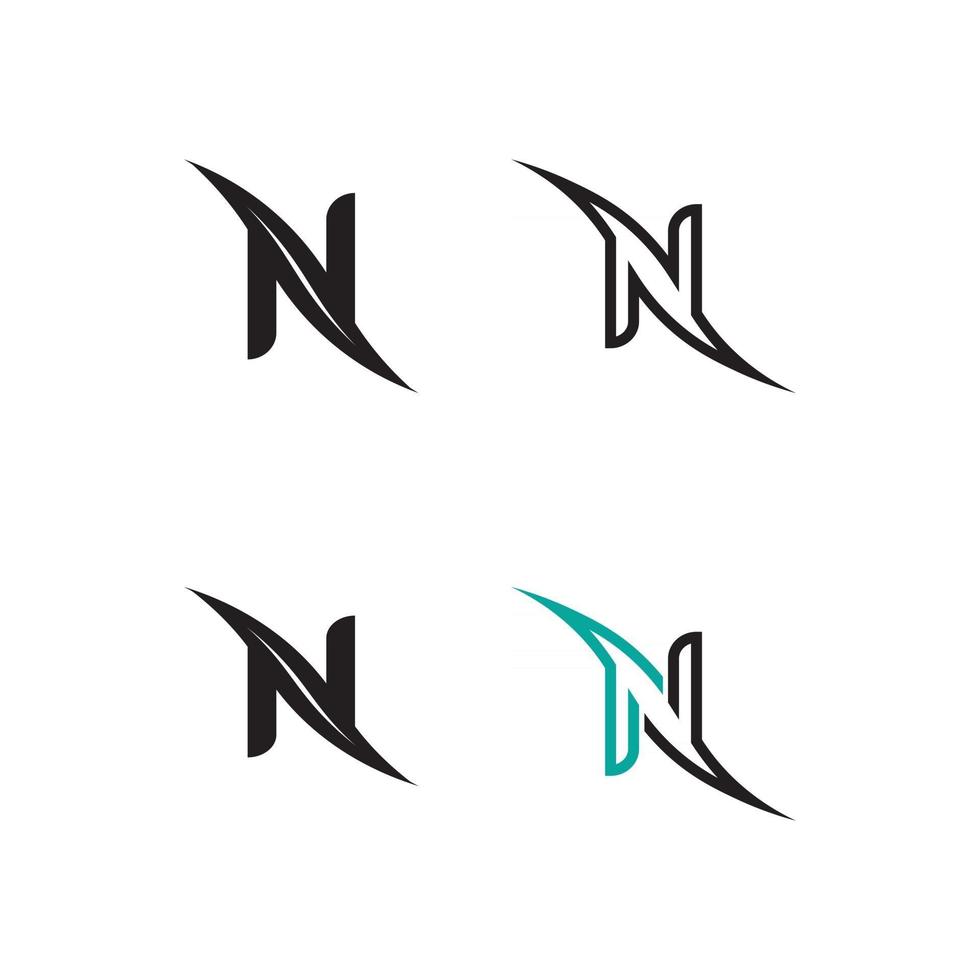 n letter logo sjabloon lettertype voor bedrijf en identiteit vector