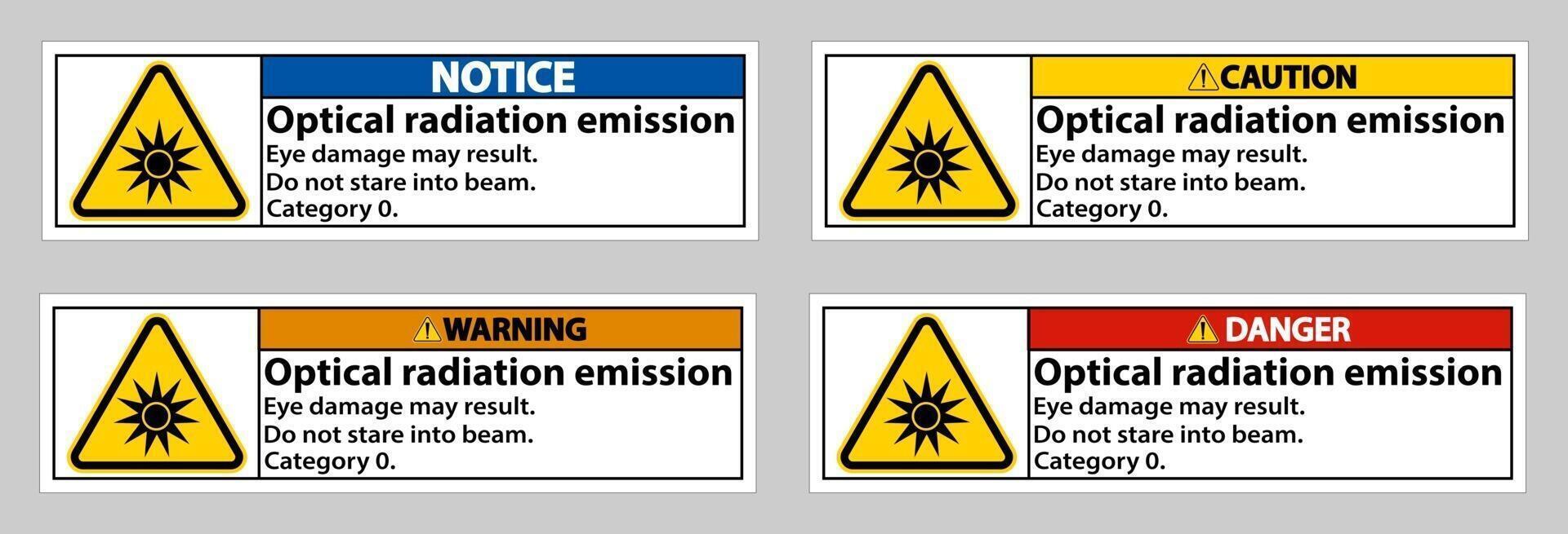 optische straling emissie symbool teken isoleren op witte achtergrond vector