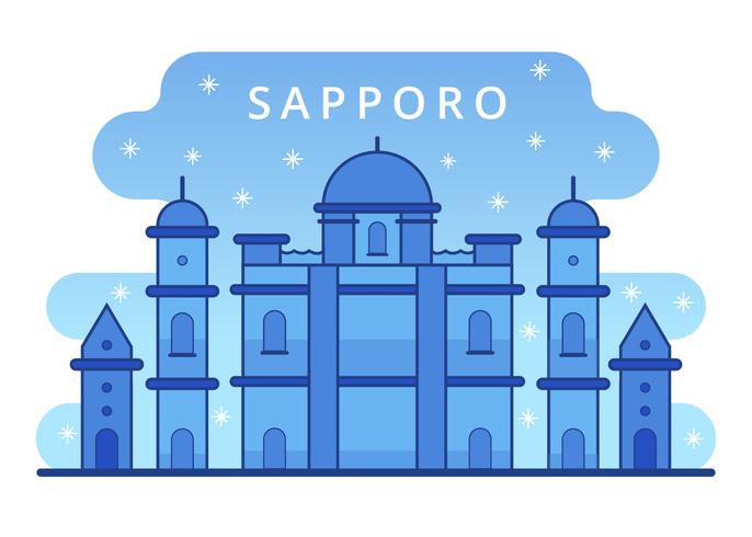 Sapporo Landmark Winter sneeuw Vector