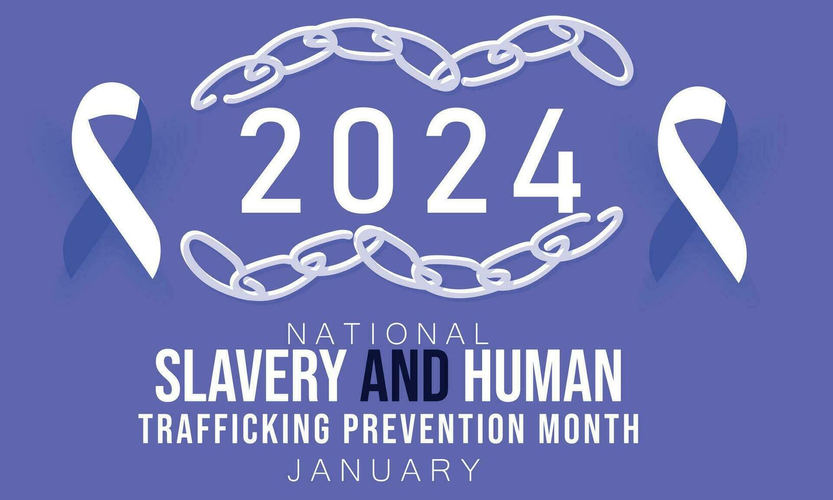 nationaal slavernij en menselijk mensenhandel het voorkomen maand. achtergrond, banier, kaart, poster, sjabloon. vector illustratie.