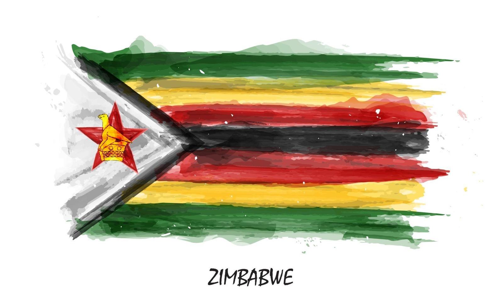 realistische aquarel vlag van Zimbabwe. vector. vector