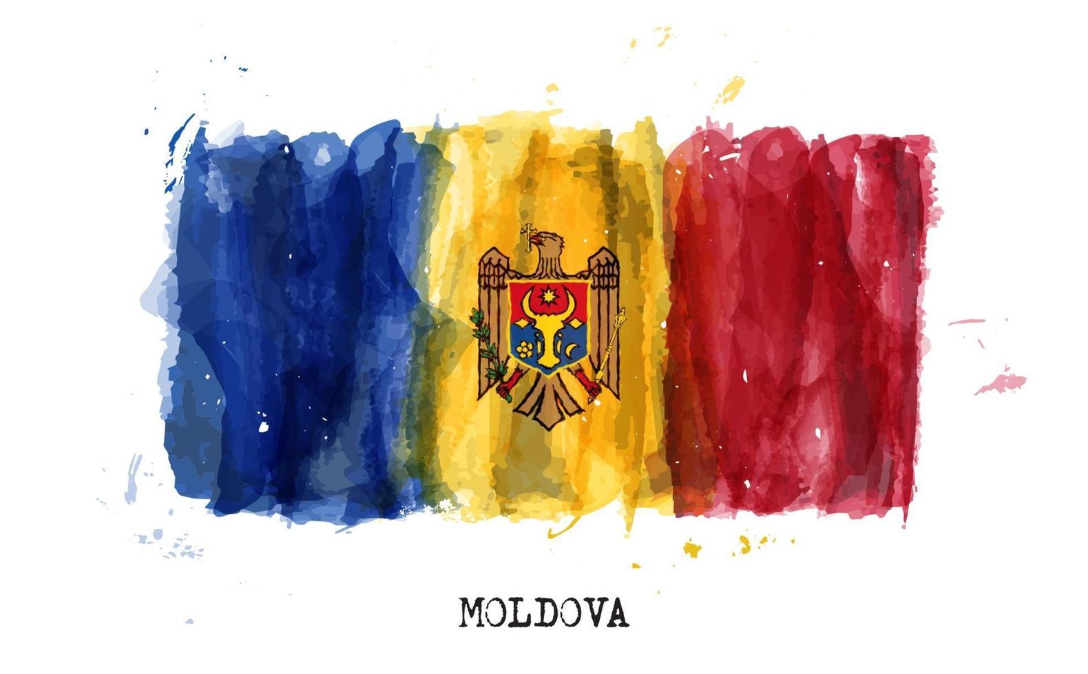 realistische aquarel vlag van Moldavië. vector. vector