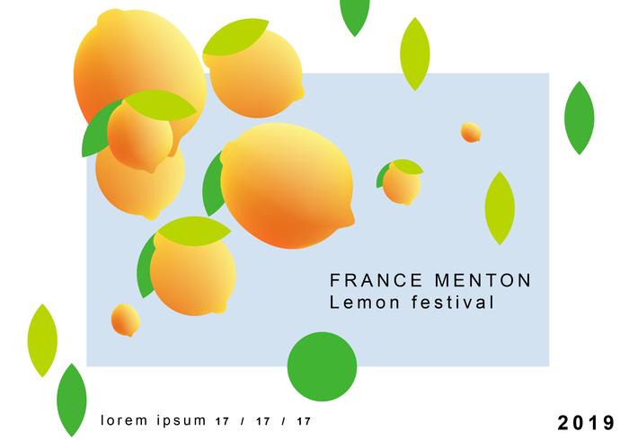 Menton Frankrijk Citroen Festival Vector Design