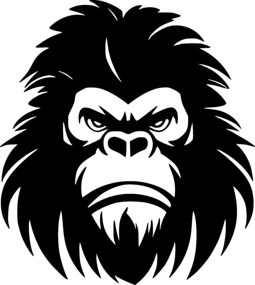 gorilla, minimalistische en gemakkelijk silhouet - vector illustratie