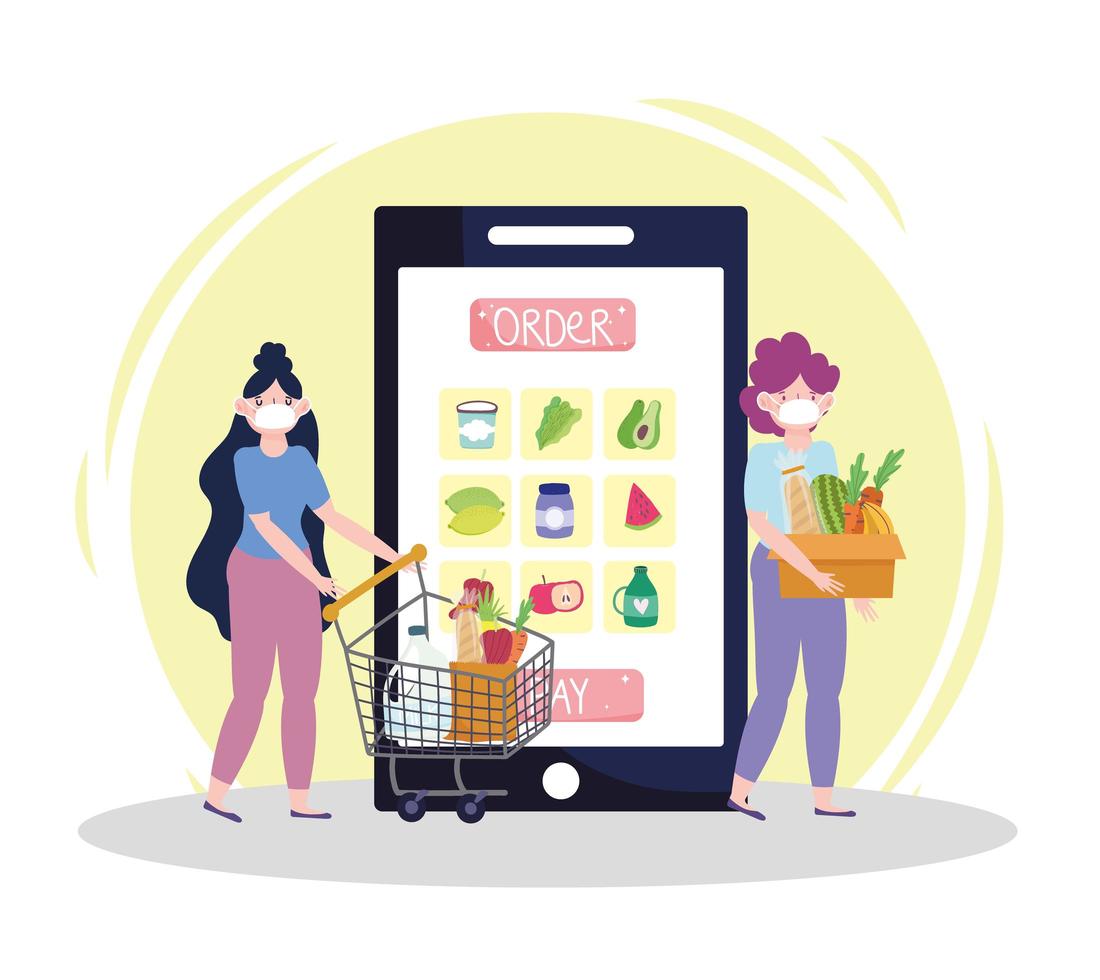 online boodschappen bestellen vector