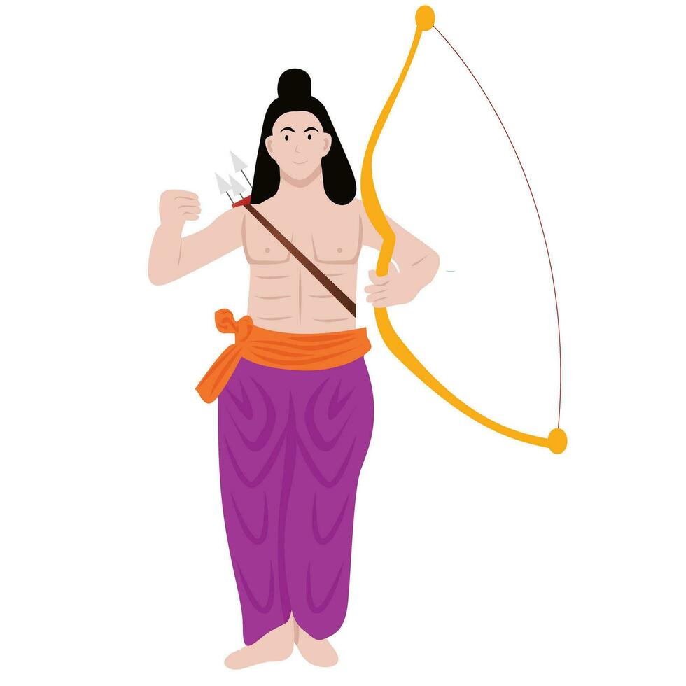 heer rama met boog en pijl in vijayadashami vector