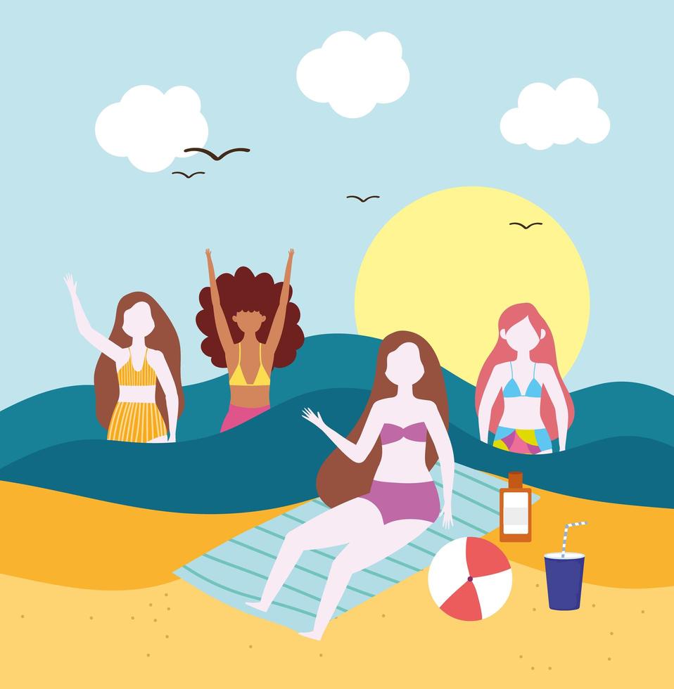 zomeractiviteiten voor vrouwen vector