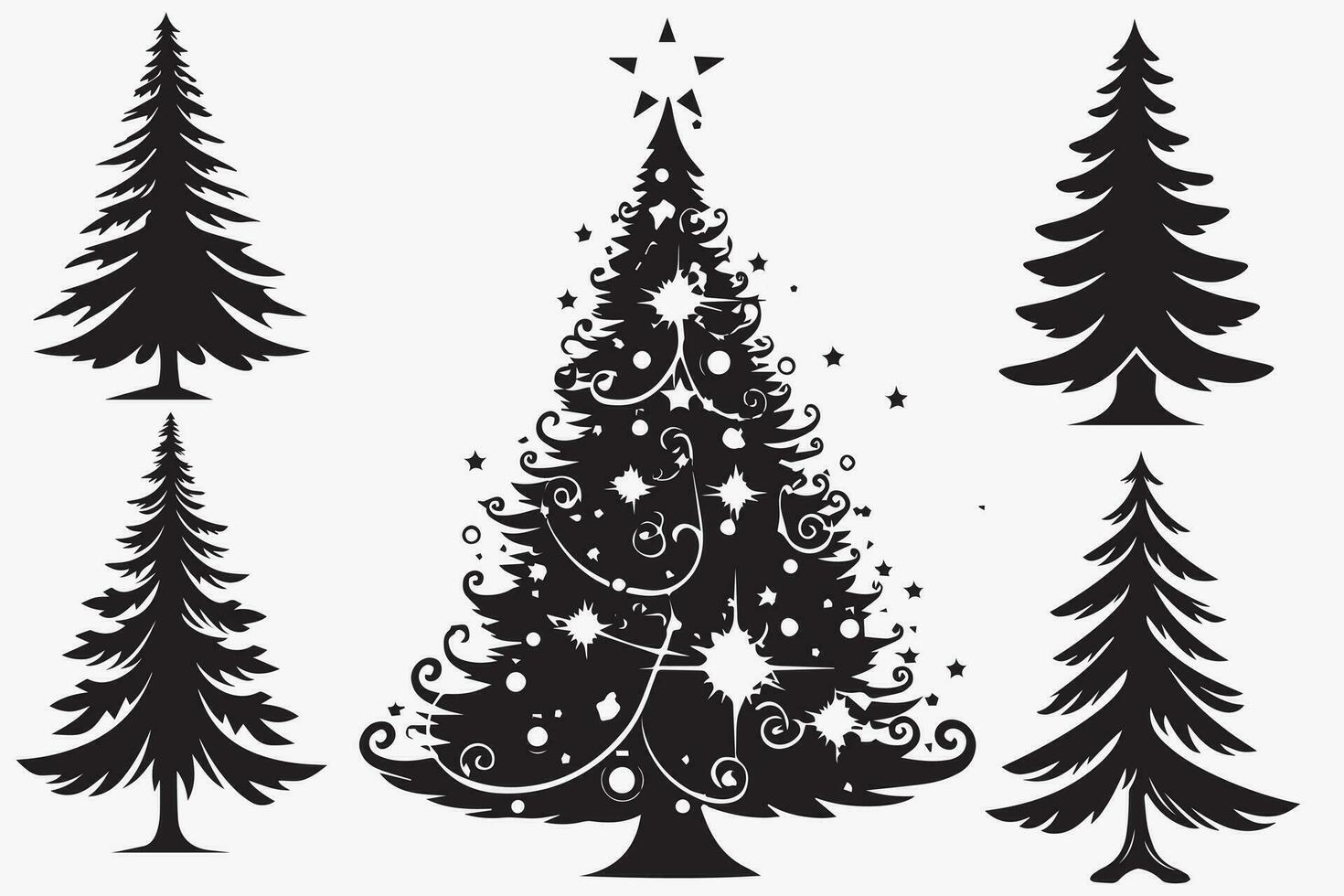 Kerstmis boom silhouet ontwerp vector