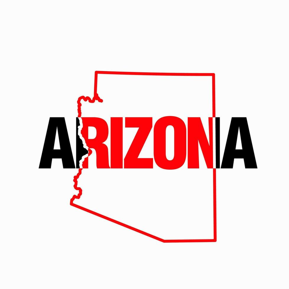 Arizona Verenigde Staten van Amerika staat kaart typografie vector illustratie.