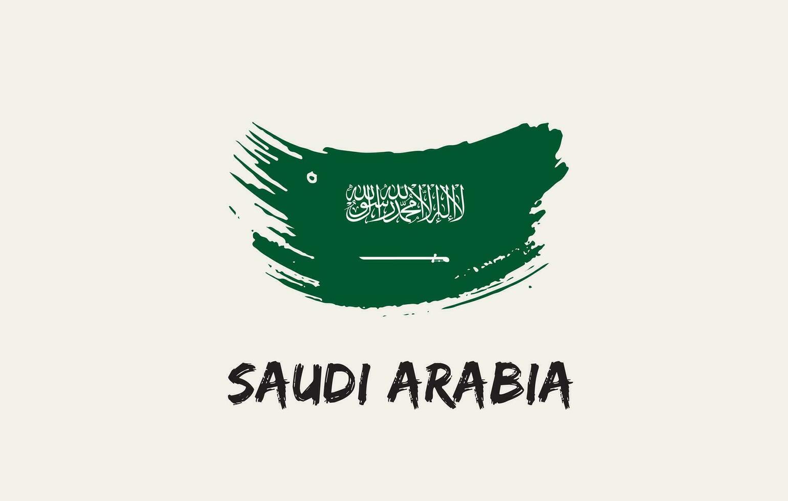 saudi Arabië borstel geschilderd nationaal land vlag geschilderd structuur wit achtergrond nationaal dag of onafhankelijkheid dag ontwerp voor viering vector illustratie