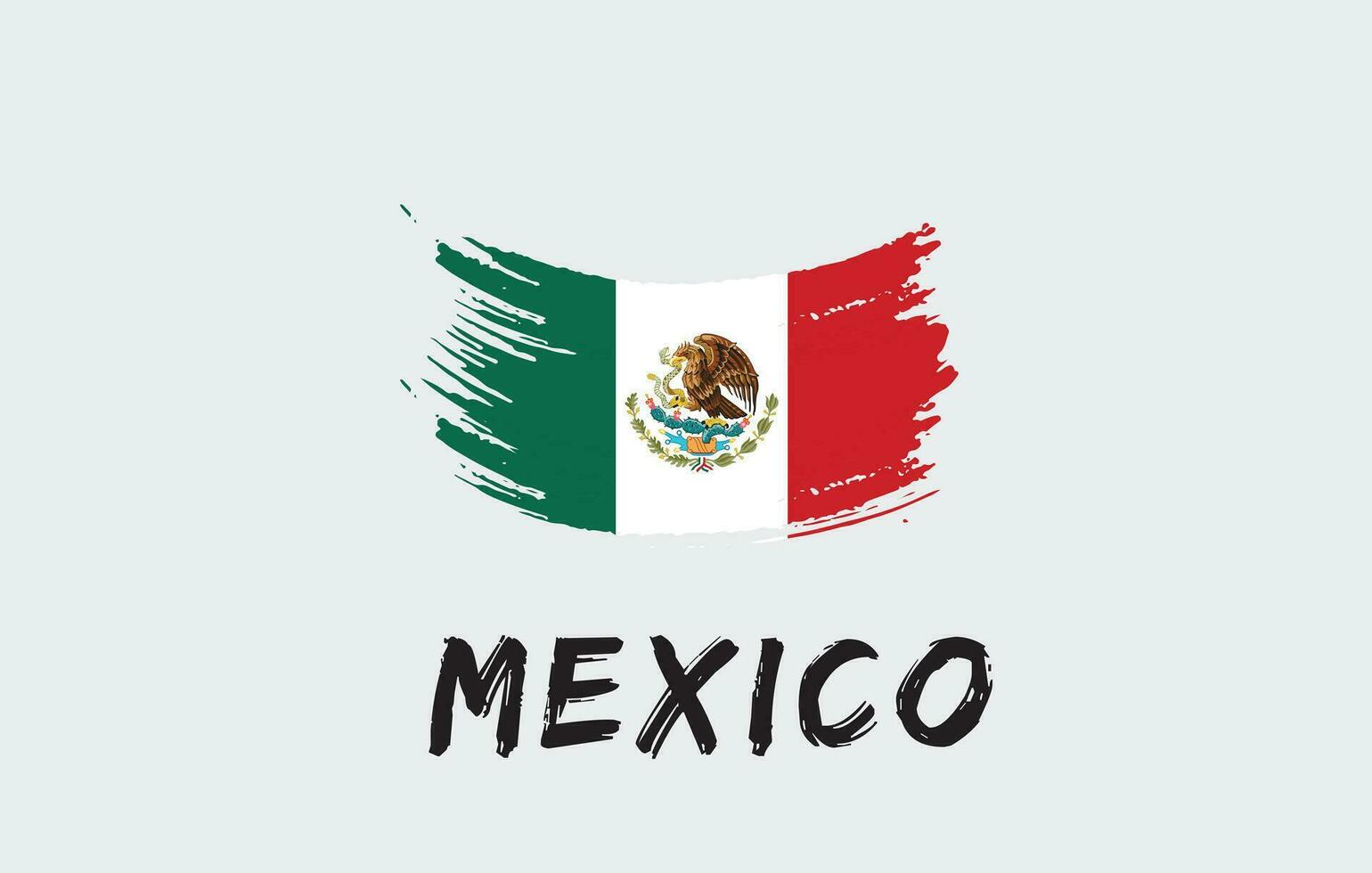 Mexico borstel geschilderd nationaal land vlag geschilderd structuur wit achtergrond nationaal dag of onafhankelijkheid dag ontwerp voor viering vector illustratie