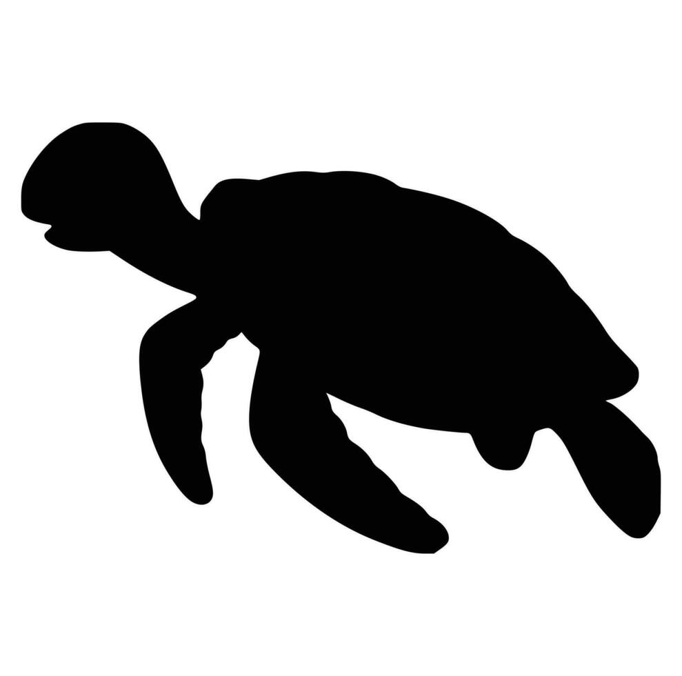 vector zwart silhouet van een schildpad geïsoleerd Aan een wit achtergrond.
