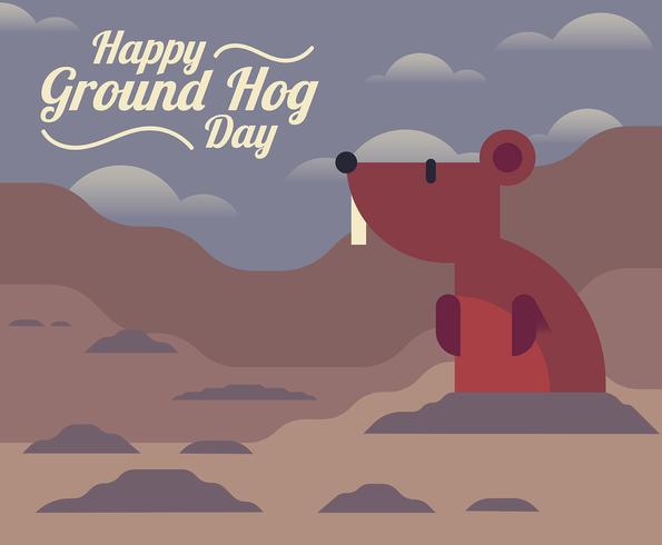 Ground Hog Day Illustratie vector