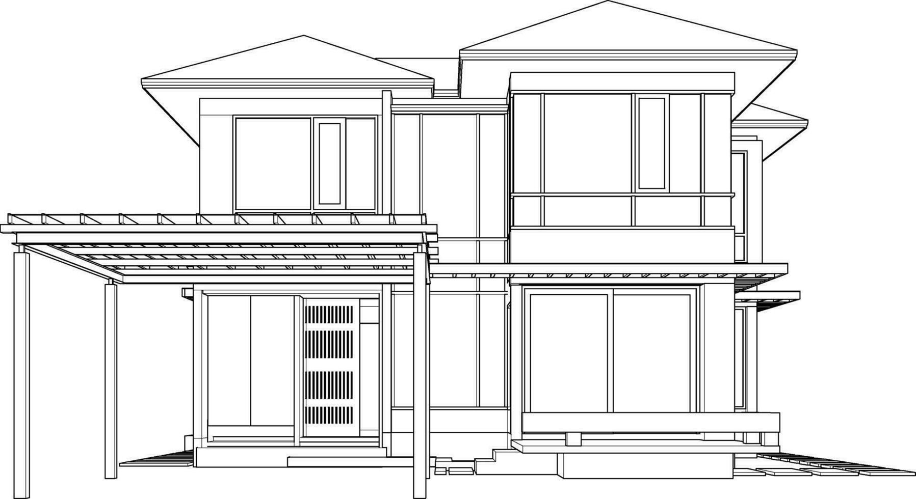 3d illustratie van woon- project vector